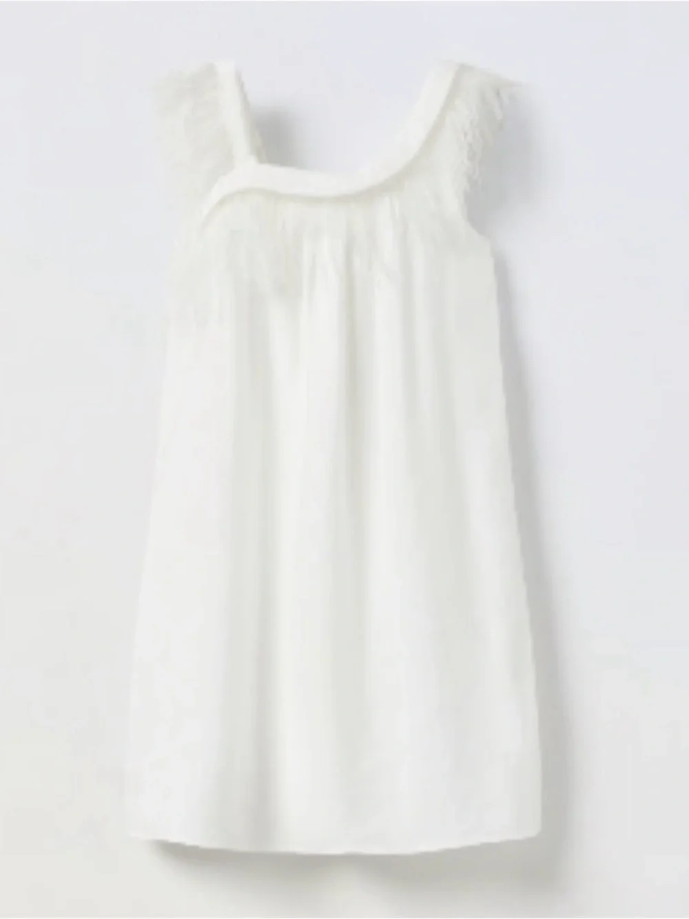 Zara Girls Size 8 White Feather-Trim Sleeveless Shift Formal Dress